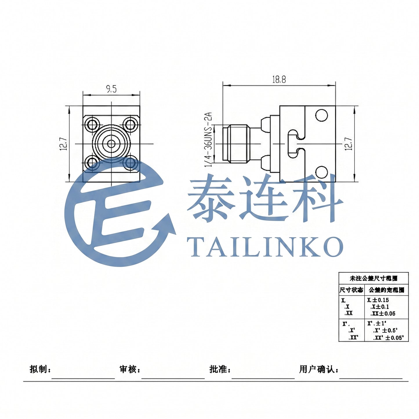 RFC: 2.92mm K-Female Solderless PCB End Launch Connector (WBJ-2.92-KFD126G)