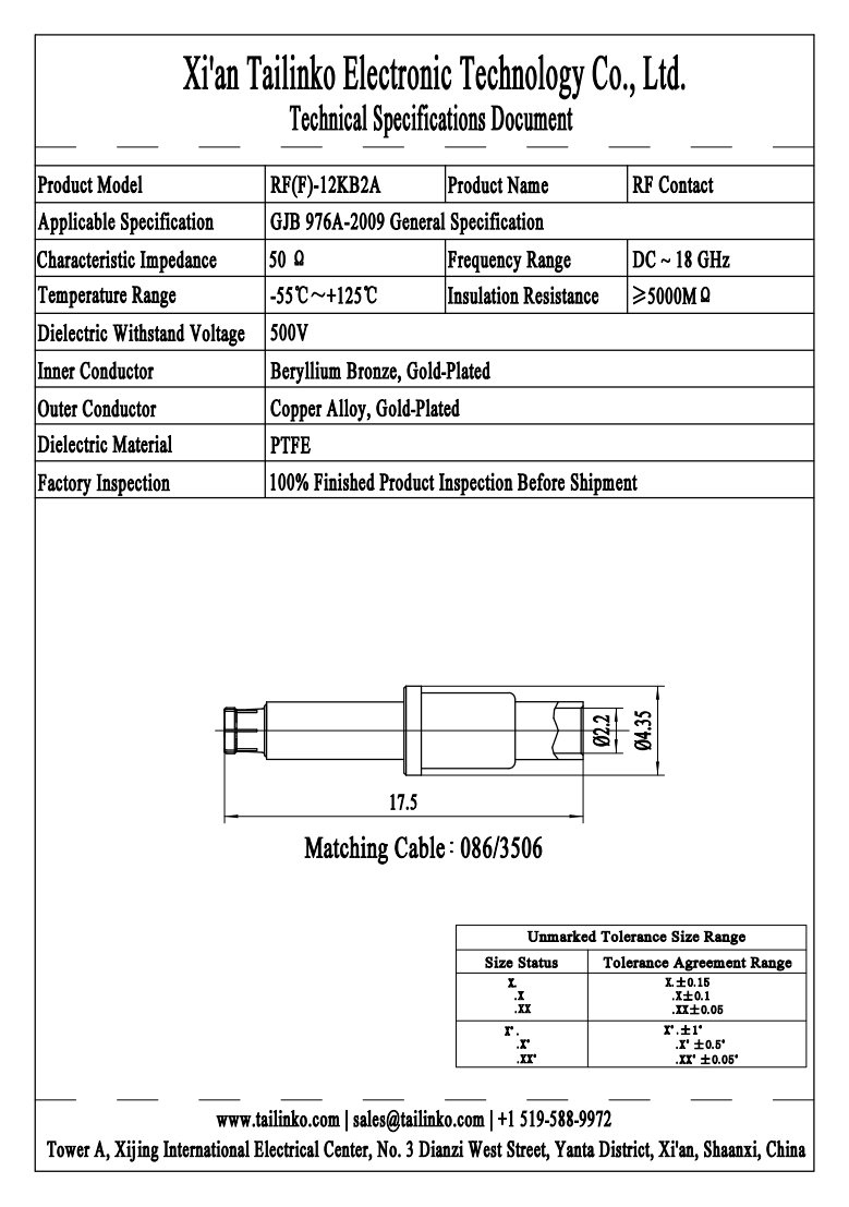 RFC: LRM Series RF(F)-12KB2A/12KB2C RF Contact